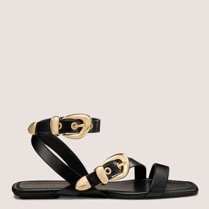 Stuart Weitzman Black Maven Flat Sandal